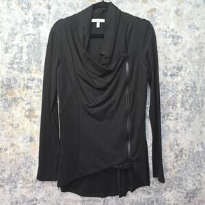 Trybe Jacket Womens Medium Black Asymmetrical Zip Long Sleeve Athleisure Workout